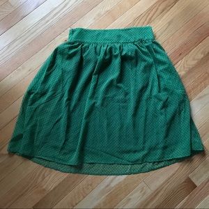 modcloth retro green polka dot skirt